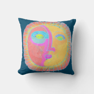 Coussin Sun Face Art Décor Abstrait