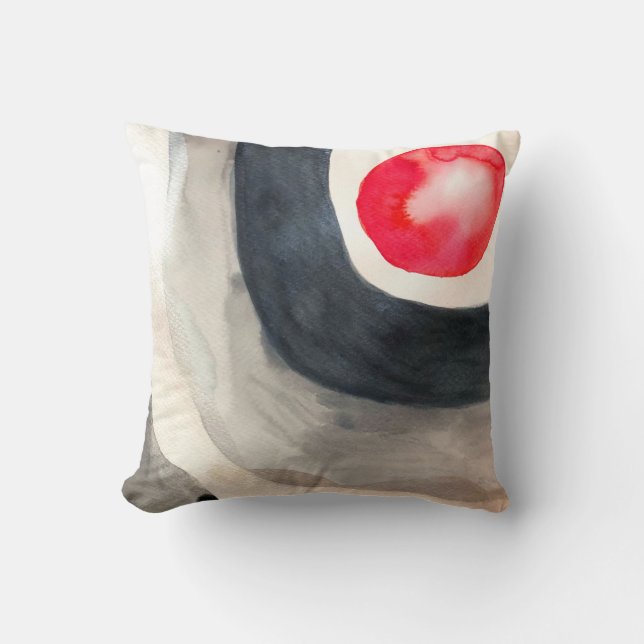 Coussin Sun gris et noir art moderne abstrait (Recto)