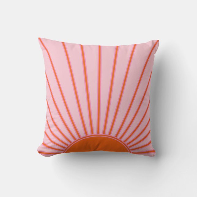 Coussin Sun Sunrise Pastel Rose Et Orange Sunshine (Recto)