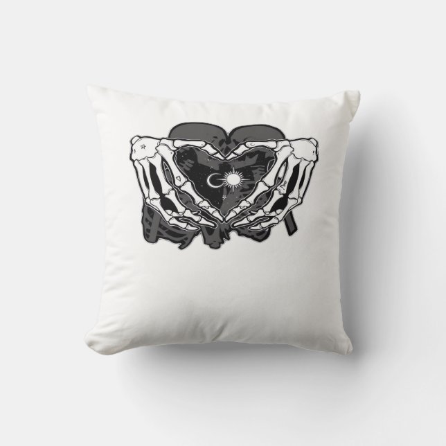 Coussin Sunand~1 - Squelette Mains Coeurs (Recto)