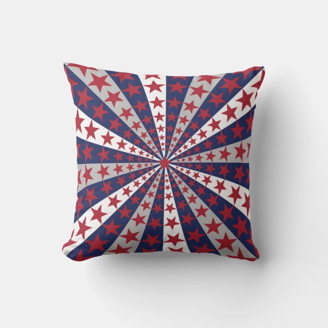 Coussin Sunburst patriotique : Drapeau américain (Recto)