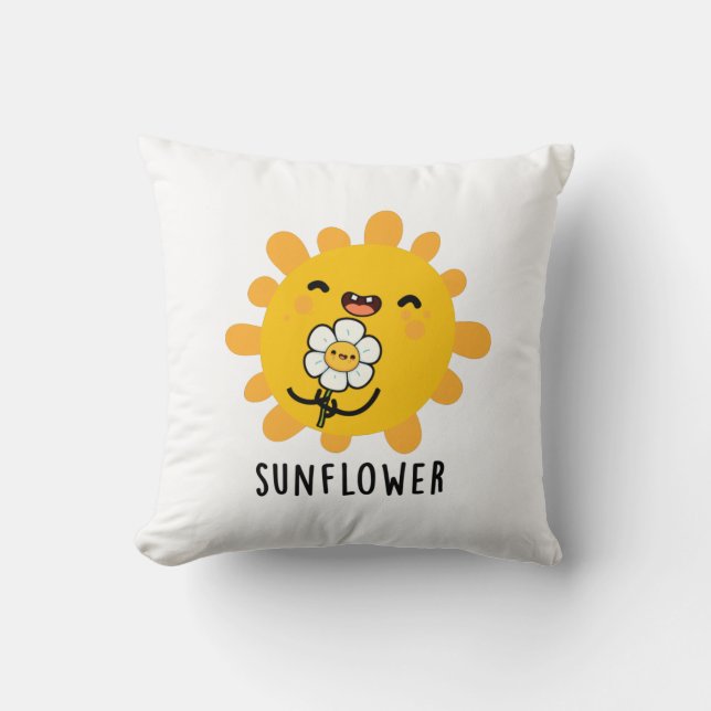 Coussin Sunflower Drôle Soleil Et Fleur Pun (Recto)