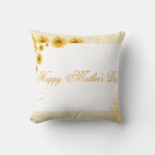 Coussin Sunflowers Bonne fête des mères Salutation florale