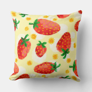 Coussin Sunlit Strawberries & Daisies
