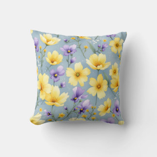 Coussin Sunny Floral Meadow Motif.Moderne extérieur