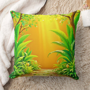 Coussin Sunny Nature Path Art