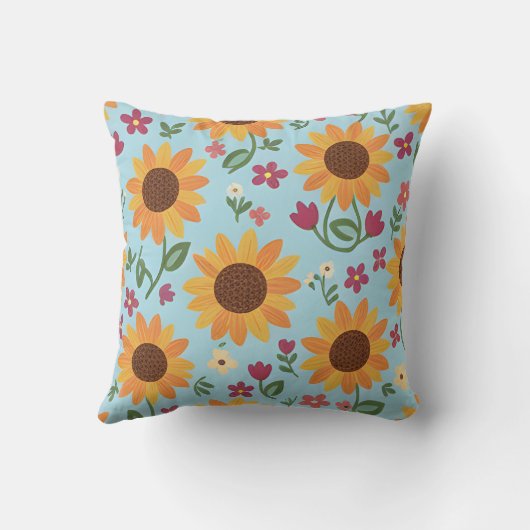 Coussin Sunny Sky Sunflower Meadow (Verso)