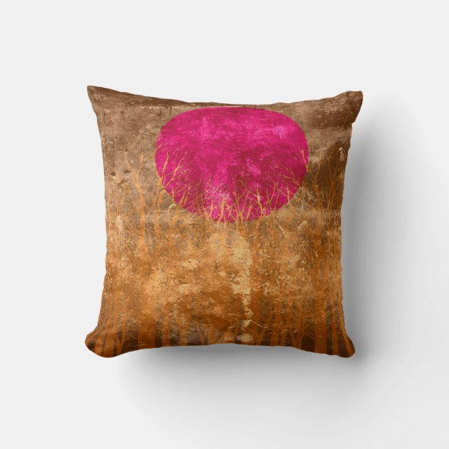 Coussin Sunset Vintage | Peinture Abstraite 5 (Recto)