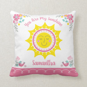 Coussin Sunshine Cute Yellow Rose Personnalisé Baby Nusery
