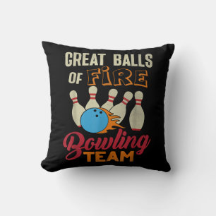 Coussin Super Balls Fire Bowling Team Shirt Funny Vintage