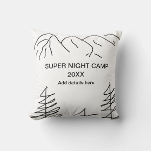 Coussin Super camp été hiver ajouter nom année voyage vaca