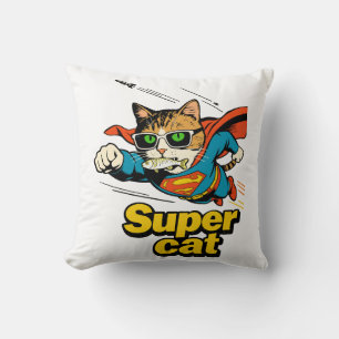 Coussin Super Chat Volant avec Poisson 