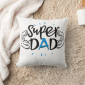 Coussin Super Dad Throw Pillow – Cozy Father Gift (Couverture)