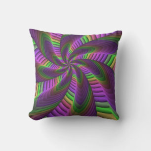 Coussin Super Énergétique coloré Neon Motif fractal