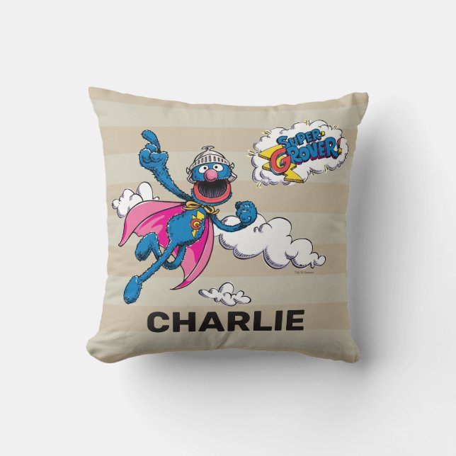 Coussin Super Grover Vintage personnalisé (Recto)