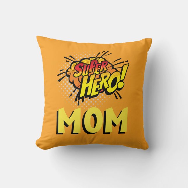 Coussin Super Hero Mom Comic Style de livre (Recto)