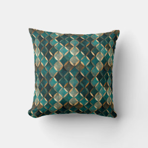 Coussin Super Luxe Turquoise & Or