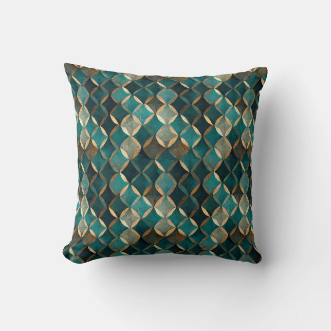 Coussin Super Luxe Turquoise & Or (Recto)