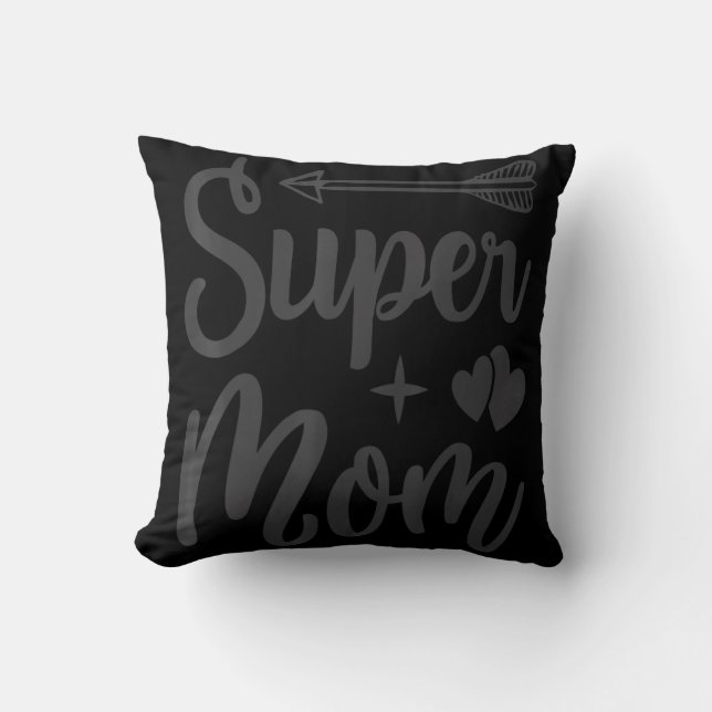 Coussin Super Maman Famille mère héros (Recto)