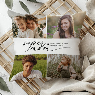 Coussin Super Maman Moderne 4 Collage de Photos