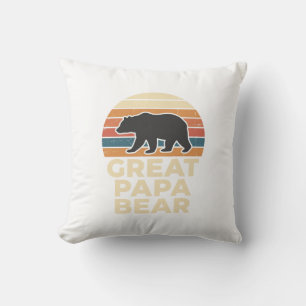 Coussin Super Papa Ours Rétro Coucher de Soleil Vintage De