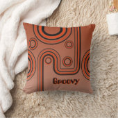 Coussin Super Retro 1960 Design linéaire Burnt Orange (Couverture)