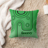 Coussin Super Retro 1960 Linear Design Vert et Noir (Couverture)