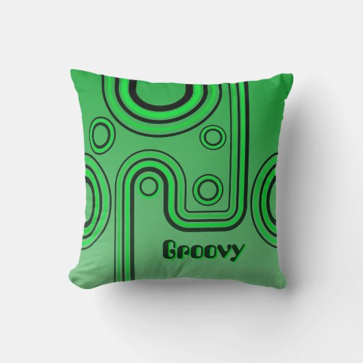 Coussin Super Retro 1960 Linear Design Vert et Noir (Recto)
