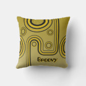 Coussin Super Retro années 1960 Design linéaire Jaune et n (Verso)