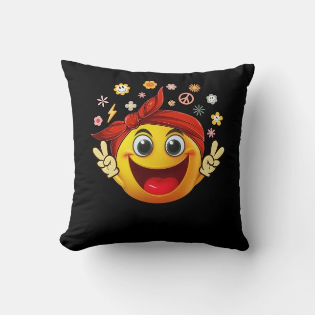 Coussin Super Retro Smile Emoticon Dites Bonjour Happy Fac (Recto)