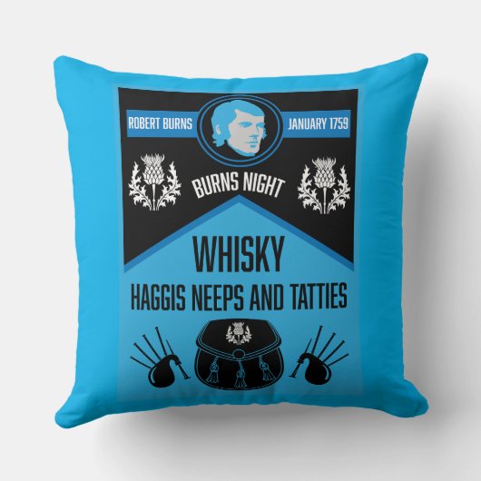 Coussin Super soirée Burns écossais (Verso)