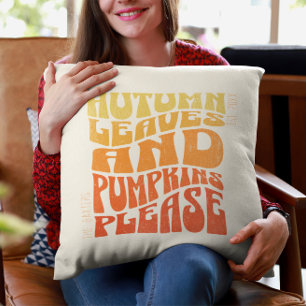 Coussin Super Vibes d'automne Citrouilles Date Est personn