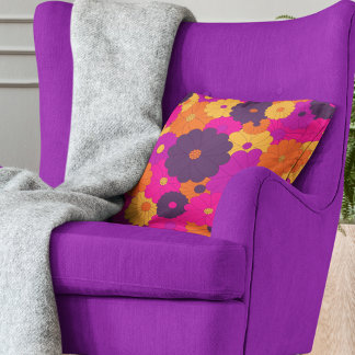 Coussin Super violet et rose hippie puissance