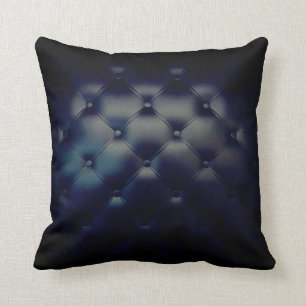 Coussin Superbe Blue Dark Navy Texture en cuir