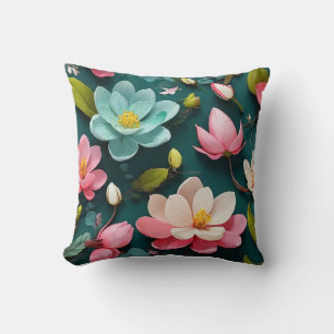 Coussin Superbe fleur et feuilles en fleurs