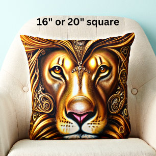 Coussin Superbe Lion d'Or