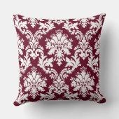 Coussin Superbe modèle floral bordeaux Damas (Verso)
