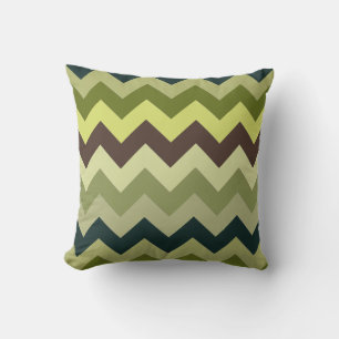 Coussin Superbe Motif vert et Brown Chevron