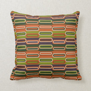 Coussin Supergraphie des années 1970 orange et vert