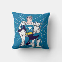 Superhero avec son chat