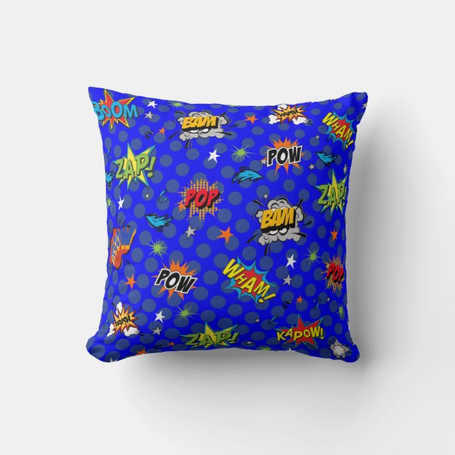 Coussin Superhero Blue Spot (Recto)