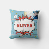 Coussin Superhero Comic Speech Bubble Boy Photo (Recto)