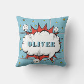 Coussin Superhero Comic Speech Bubble Boy Photo Throw Pil (Verso)