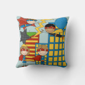 Coussin Superhéros dans la ville Pilllow (Verso)
