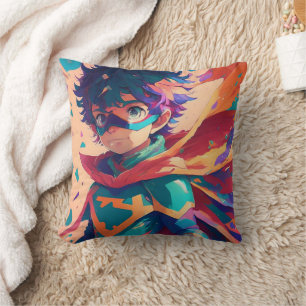 Coussin Superhéros de l'Anime bleu et rouge