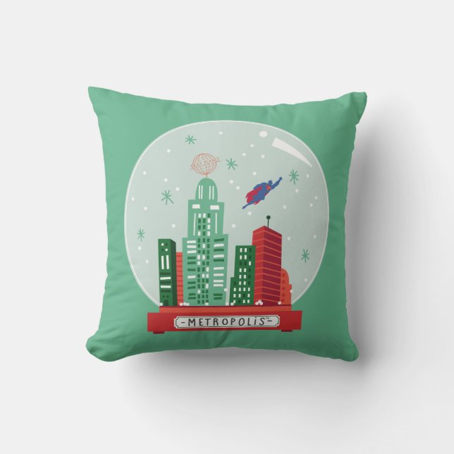 Coussin Superman Metropolis Globe des neiges (Recto)