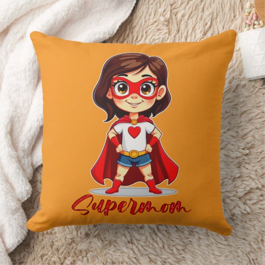 Coussin Supermom – Cute Mother Superhero Design (Couverture)