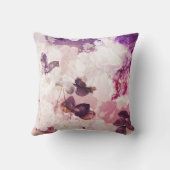 Coussin Superposition de photo de jardin violet vibrant (Verso)