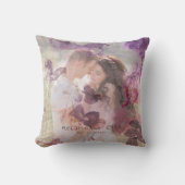 Coussin Superposition de photo de jardin violet vibrant (Recto)