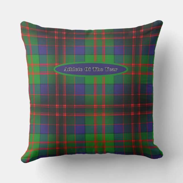 Coussin Superstar Tartan bleu jaune (Verso)